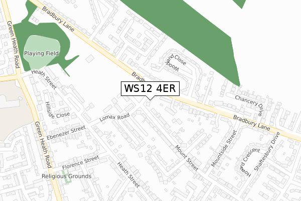WS12 4ER map - large scale - OS Open Zoomstack (Ordnance Survey) WS12 4ER map - large scale - OS Open Zoomstack (Ordnance Survey)