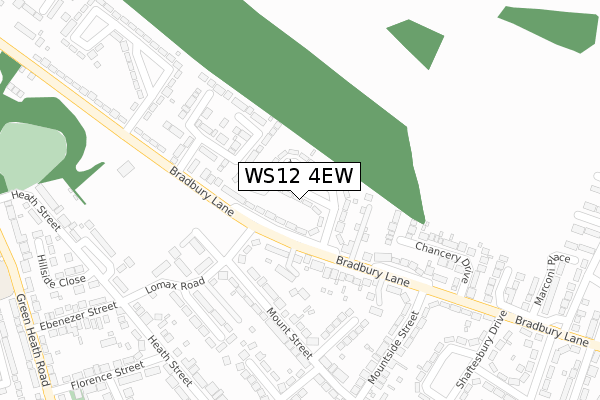 WS12 4EW map - large scale - OS Open Zoomstack (Ordnance Survey)