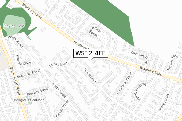 WS12 4FE map - large scale - OS Open Zoomstack (Ordnance Survey)