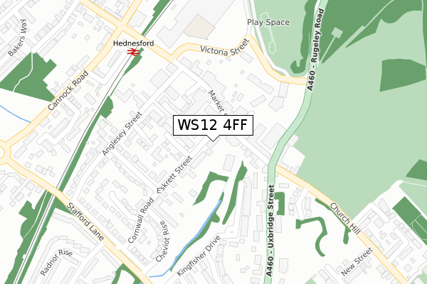 WS12 4FF map - large scale - OS Open Zoomstack (Ordnance Survey)