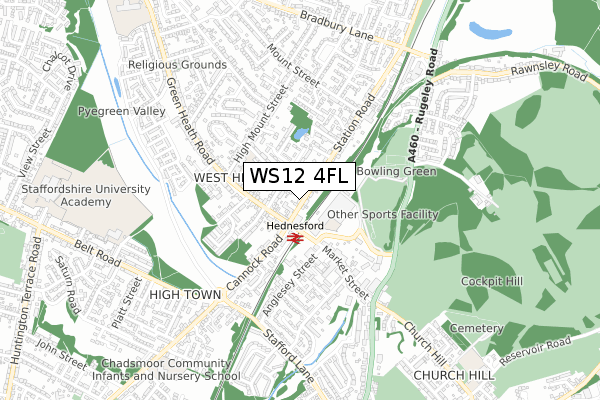 WS12 4FL map - small scale - OS Open Zoomstack (Ordnance Survey) WS12 4FL map - small scale - OS Open Zoomstack (Ordnance Survey)
