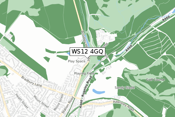 WS12 4GQ map - small scale - OS Open Zoomstack (Ordnance Survey) WS12 4GQ map - small scale - OS Open Zoomstack (Ordnance Survey)