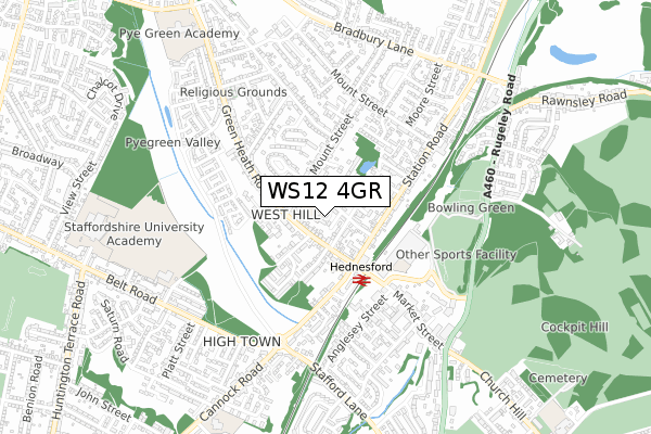 WS12 4GR map - small scale - OS Open Zoomstack (Ordnance Survey) WS12 4GR map - small scale - OS Open Zoomstack (Ordnance Survey)