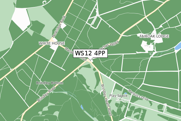 WS12 4PP map - small scale - OS Open Zoomstack (Ordnance Survey)