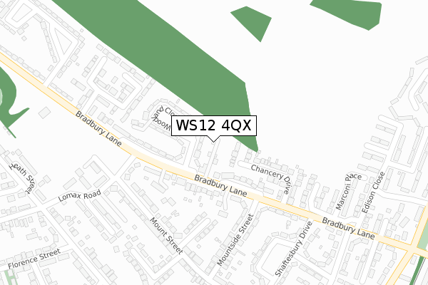 WS12 4QX map - large scale - OS Open Zoomstack (Ordnance Survey)