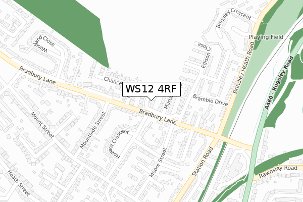 WS12 4RF map - large scale - OS Open Zoomstack (Ordnance Survey)