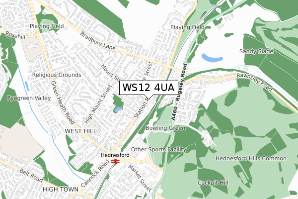 WS12 4UA map - small scale - OS Open Zoomstack (Ordnance Survey) WS12 4UA map - small scale - OS Open Zoomstack (Ordnance Survey)