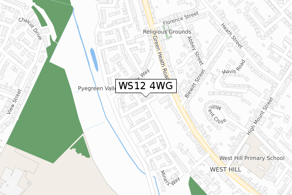 WS12 4WG map - large scale - OS Open Zoomstack (Ordnance Survey) WS12 4WG map - large scale - OS Open Zoomstack (Ordnance Survey)