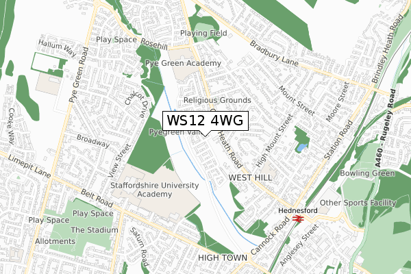 WS12 4WG map - small scale - OS Open Zoomstack (Ordnance Survey) WS12 4WG map - small scale - OS Open Zoomstack (Ordnance Survey)
