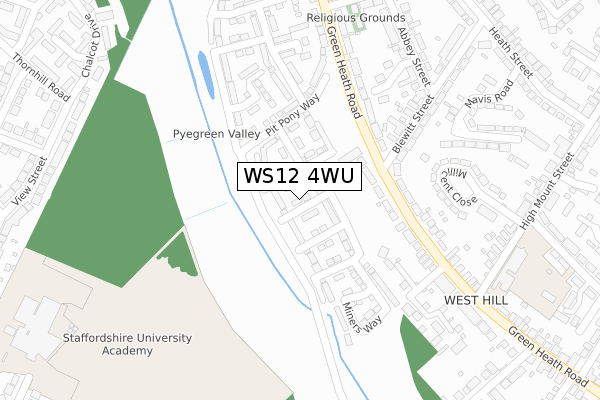 WS12 4WU map - large scale - OS Open Zoomstack (Ordnance Survey) WS12 4WU map - large scale - OS Open Zoomstack (Ordnance Survey)