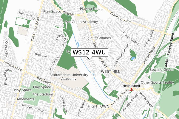 WS12 4WU map - small scale - OS Open Zoomstack (Ordnance Survey) WS12 4WU map - small scale - OS Open Zoomstack (Ordnance Survey)