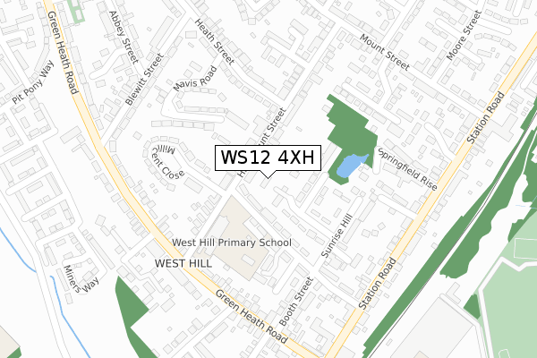 WS12 4XH map - large scale - OS Open Zoomstack (Ordnance Survey)