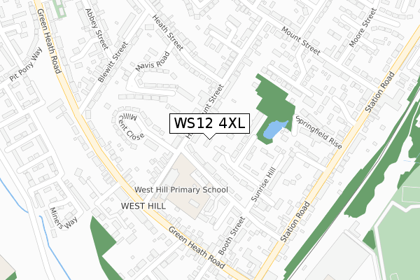 WS12 4XL map - large scale - OS Open Zoomstack (Ordnance Survey)