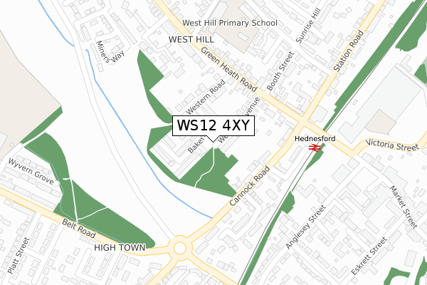 WS12 4XY map - large scale - OS Open Zoomstack (Ordnance Survey) WS12 4XY map - large scale - OS Open Zoomstack (Ordnance Survey)