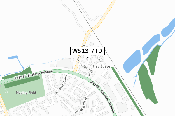 WS13 7TD map - large scale - OS Open Zoomstack (Ordnance Survey) WS13 7TD map - large scale - OS Open Zoomstack (Ordnance Survey)