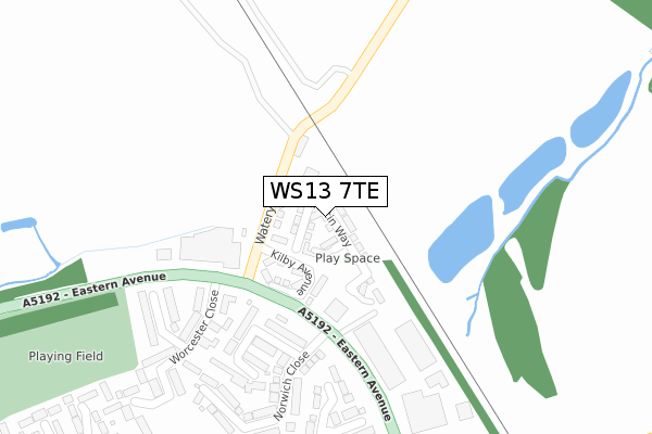 WS13 7TE map - large scale - OS Open Zoomstack (Ordnance Survey) WS13 7TE map - large scale - OS Open Zoomstack (Ordnance Survey)