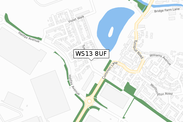 WS13 8UF map - large scale - OS Open Zoomstack (Ordnance Survey) WS13 8UF map - large scale - OS Open Zoomstack (Ordnance Survey)