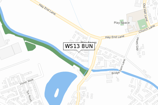 WS13 8UN map - large scale - OS Open Zoomstack (Ordnance Survey) WS13 8UN map - large scale - OS Open Zoomstack (Ordnance Survey)