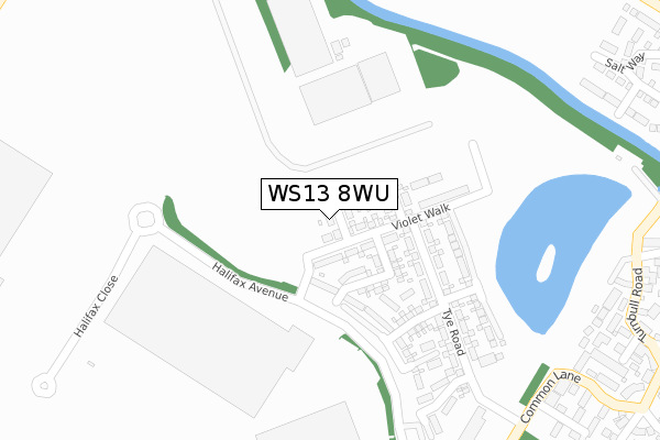 WS13 8WU map - large scale - OS Open Zoomstack (Ordnance Survey) WS13 8WU map - large scale - OS Open Zoomstack (Ordnance Survey)