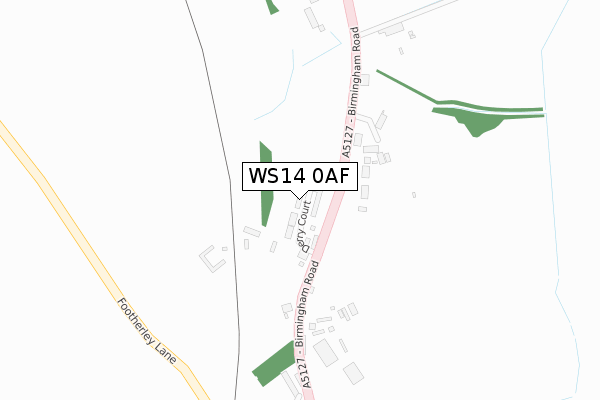 WS14 0AF map - large scale - OS Open Zoomstack (Ordnance Survey)