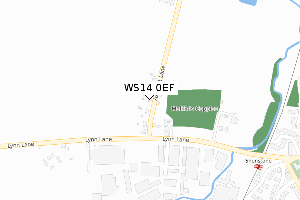 WS14 0EF map - large scale - OS Open Zoomstack (Ordnance Survey)