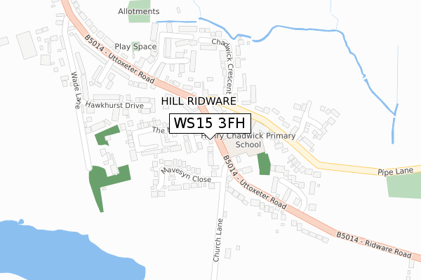 WS15 3FH map - large scale - OS Open Zoomstack (Ordnance Survey) WS15 3FH map - large scale - OS Open Zoomstack (Ordnance Survey)