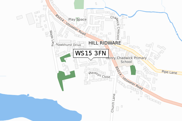 WS15 3FN map - large scale - OS Open Zoomstack (Ordnance Survey)