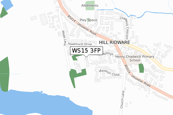 WS15 3FP map - large scale - OS Open Zoomstack (Ordnance Survey) WS15 3FP map - large scale - OS Open Zoomstack (Ordnance Survey)