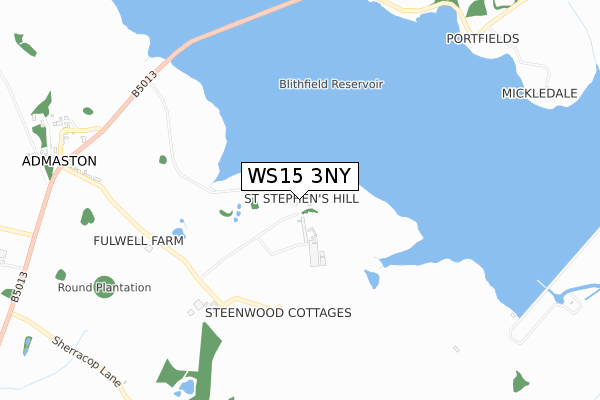WS15 3NY map - small scale - OS Open Zoomstack (Ordnance Survey) WS15 3NY map - small scale - OS Open Zoomstack (Ordnance Survey)