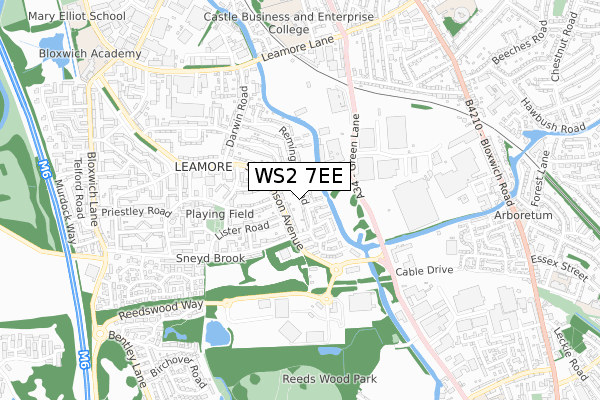WS2 7EE map - small scale - OS Open Zoomstack (Ordnance Survey)