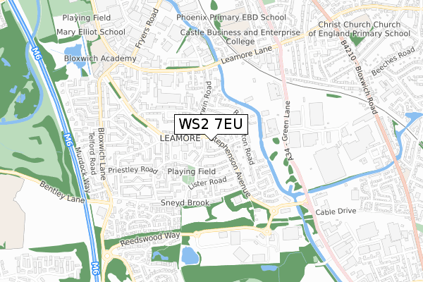 WS2 7EU map - small scale - OS Open Zoomstack (Ordnance Survey)
