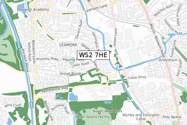 WS2 7HE map - small scale - OS Open Zoomstack (Ordnance Survey)