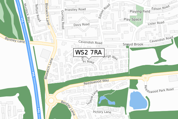 WS2 7RA map - large scale - OS Open Zoomstack (Ordnance Survey)