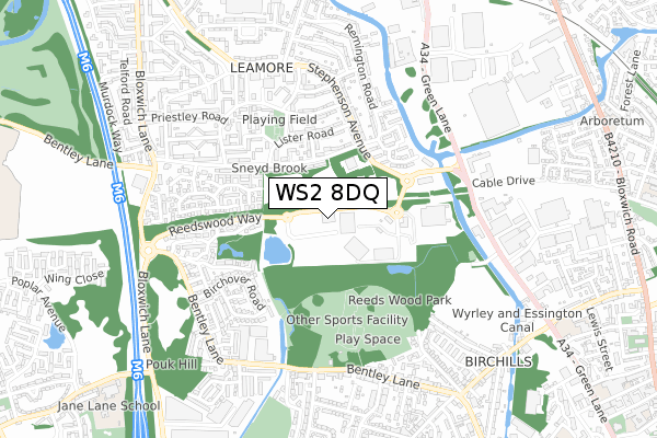 WS2 8DQ map - small scale - OS Open Zoomstack (Ordnance Survey) WS2 8DQ map - small scale - OS Open Zoomstack (Ordnance Survey)