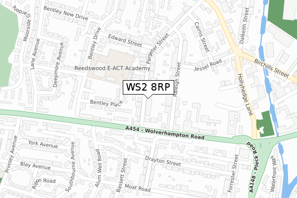 WS2 8RP map - large scale - OS Open Zoomstack (Ordnance Survey)