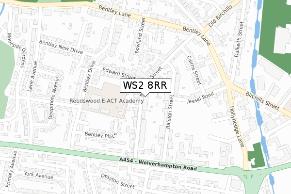 WS2 8RR map - large scale - OS Open Zoomstack (Ordnance Survey)