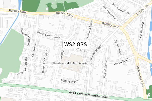 WS2 8RS map - large scale - OS Open Zoomstack (Ordnance Survey)