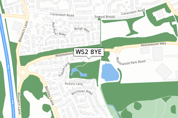 WS2 8YE map - large scale - OS Open Zoomstack (Ordnance Survey)