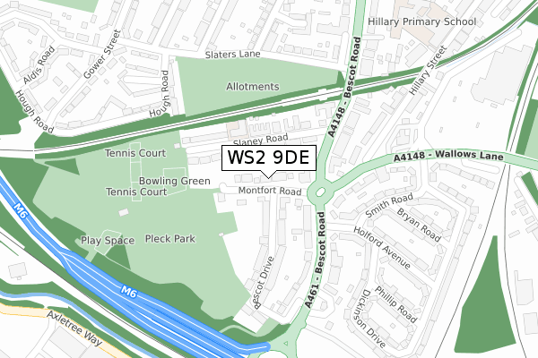 WS2 9DE map - large scale - OS Open Zoomstack (Ordnance Survey)