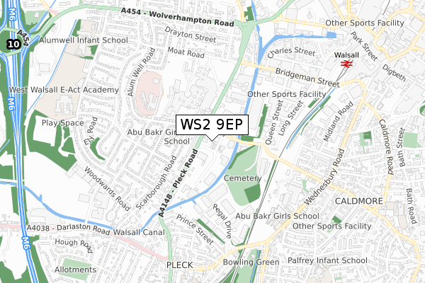 WS2 9EP map - small scale - OS Open Zoomstack (Ordnance Survey)