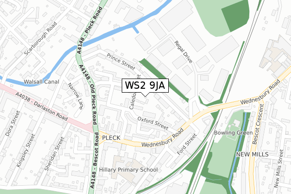 WS2 9JA map - large scale - OS Open Zoomstack (Ordnance Survey)
