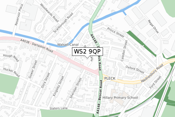 WS2 9QP map - large scale - OS Open Zoomstack (Ordnance Survey)