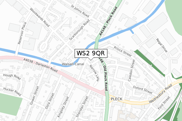 WS2 9QR map - large scale - OS Open Zoomstack (Ordnance Survey)