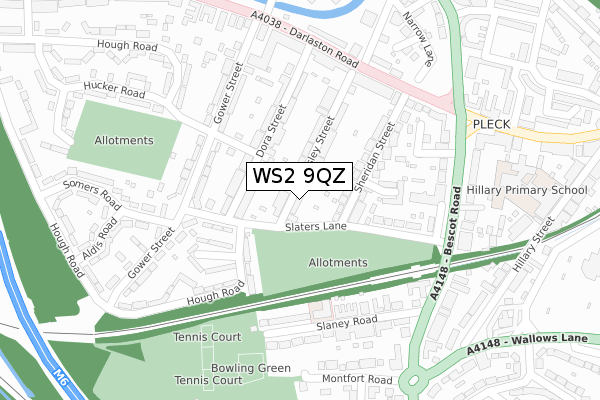 WS2 9QZ map - large scale - OS Open Zoomstack (Ordnance Survey)