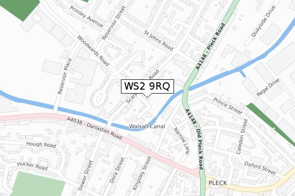 WS2 9RQ map - large scale - OS Open Zoomstack (Ordnance Survey)