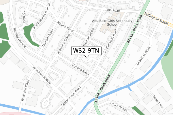 WS2 9TN map - large scale - OS Open Zoomstack (Ordnance Survey)