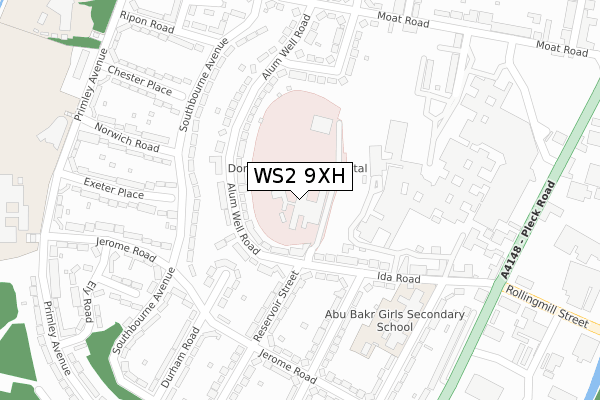 WS2 9XH map - large scale - OS Open Zoomstack (Ordnance Survey) WS2 9XH map - large scale - OS Open Zoomstack (Ordnance Survey)