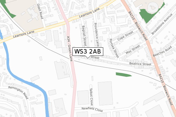 WS3 2AB map - large scale - OS Open Zoomstack (Ordnance Survey)