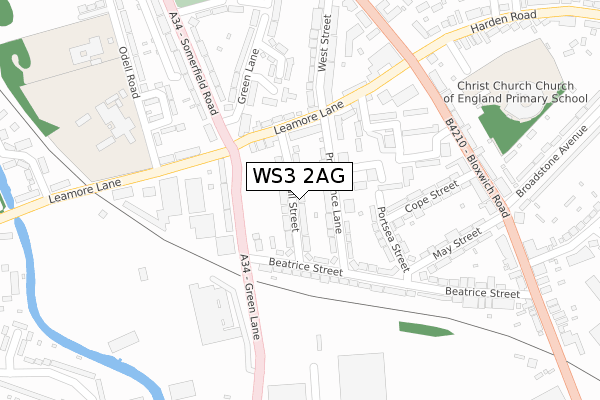 WS3 2AG map - large scale - OS Open Zoomstack (Ordnance Survey)