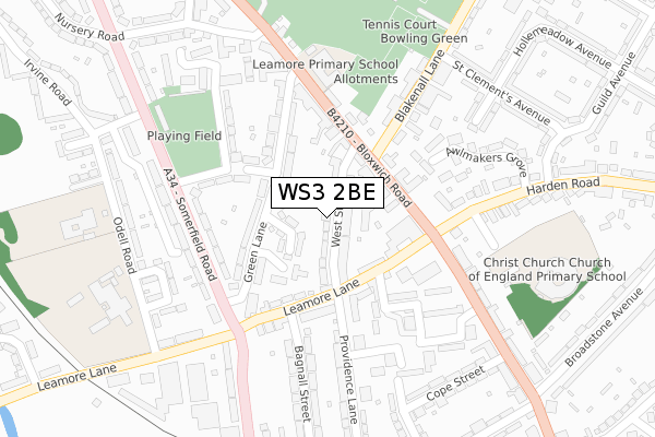 WS3 2BE map - large scale - OS Open Zoomstack (Ordnance Survey)